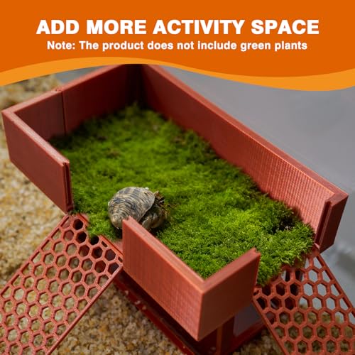 Hermit Crab Water Bowl with Climbing Platform, Rest Platform for Hermit Crab, Reptile Habitat Toy Decoration Accessories