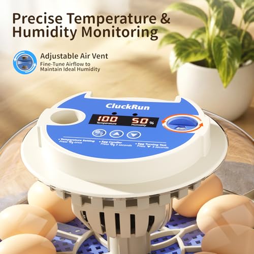 12 Egg Incubators for Hatching Eggs, Temperature and Humidity Control, Automatic Egg Turning, Egg Candler, Automatic Water Refill, for Chicken, Quail & Duck Eggs, Perfect for Home, Farm, Classroom - size: 12 Eggs