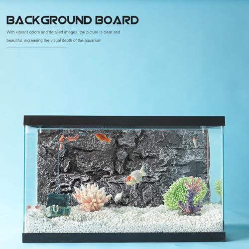 Zerodeko 3D Rock Aquarium Background Board 17.71X11.81X1.96In Reptile Tank Decorative Backdrop for Turtle Lizard Gecko Chameleon Fish Tank