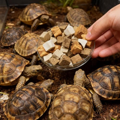 Freeze-Dried Chicken, Duck, Beef & Salmon for Turtles Treats| 3 oz Canister of Premium Protein Turtle Food | Natural Diet for Aquatic Turtles, Red Eared Sliders & Tortoises (3 oz)