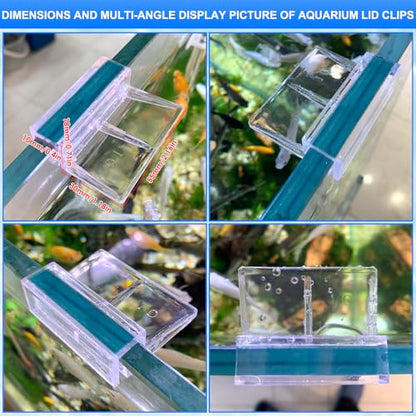 NestBasics 12pcs Transparent Aquarium Lid Clips,Rimless Fish Tank Glass Cover top Support,Aquarium Hood Holder, Aquarium top Clips,fit 8-10mm Thickness Glass(Transparent, 12pcs 8-10mm Clips) - size: 12pcs 8-10mm clips