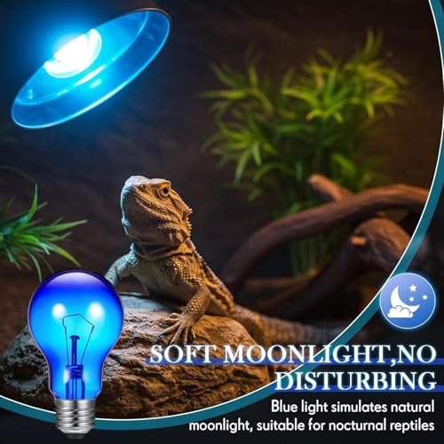 Heat Lamp for Reptiles - Terrarium Chickens Basking Light, 100w UVA Infrared with Aluminum Reflection Dome, Aquarium Brooder Habitat Ceramic Heater, Vivarium Pet Supplies E26 Socket for Lizard - color: Sapphire