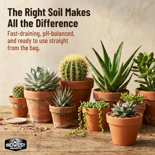 Cactus Succulent Natural Potting Soil Mix (Made in USA) (8 Dry Quarts) - size: 8 Dry Quarts