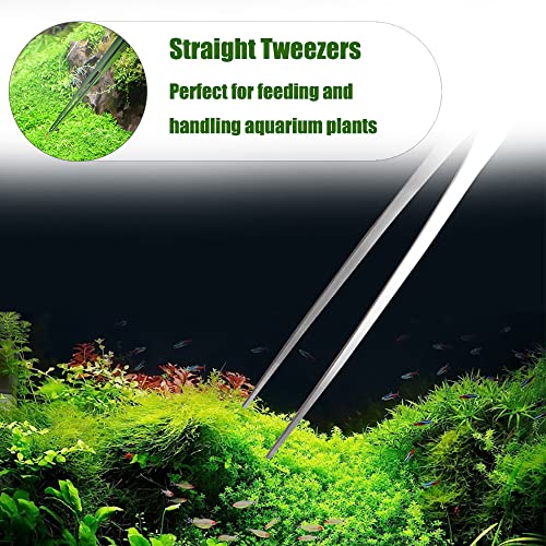 Utoolmart Aquarium Plant Tweezer, Stainless Steel Straight Tweezer, Aquarium Tweezers Extra Long 38cm, for Fish Tank Plant Aquascape Tools, Feeding Tongs, 2 Pcs - color: 2pcs, size: 38cm Straight