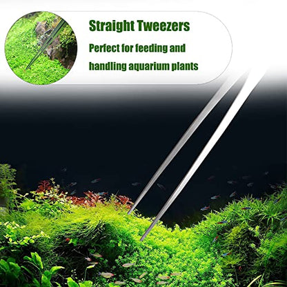 Utoolmart Aquarium Plant Tweezer, Stainless Steel Straight Tweezer, Aquarium Tweezers Extra Long 48cm, for Fish Tank Plant Aquascape Tools, Feeding Tongs, 2 Pcs - color: 2pcs, size: 48cm Straight