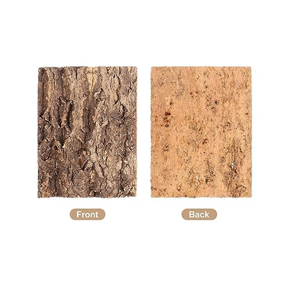 Toddmomy Natural Reptile Hide Bark Decor 4-Pack 7.67X5.82 Inch Tree Bark Climbing Platforms for Gecko Bearded Dragon Snake Terrarium Habitat - size: 4pcs