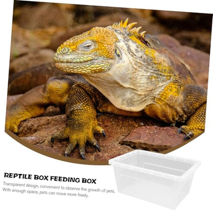 balacoo Reptile Feeding Box Transparent Breeding Container Lightweight and Enclosure for Display and Transport of Reptiles No Lid for Optimal Airflow