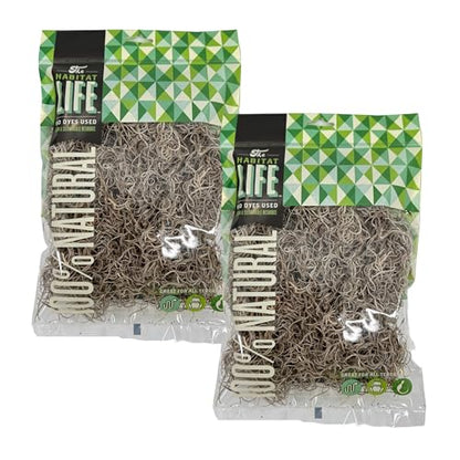 The Habitat Life - Natural Spanish Moss - for Reptiles, Amphibians & Invertebrates Terrariums - Humidity Control - Breathable Bedding - Dye-Free & Safe - Small - 2 Pack - size: Small (2-Pack), style: Spanish Moss