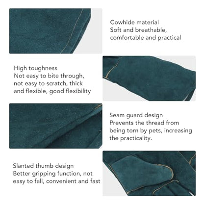 ZJchao Bite Proof Gloves, Animal Handling Gloves, Pet Grooming Gloves for Dog Cat Reptile Bird Snake Lizard Falcon with Cut Puncture and Scratch, Heat Oil Fire BBQ Garden