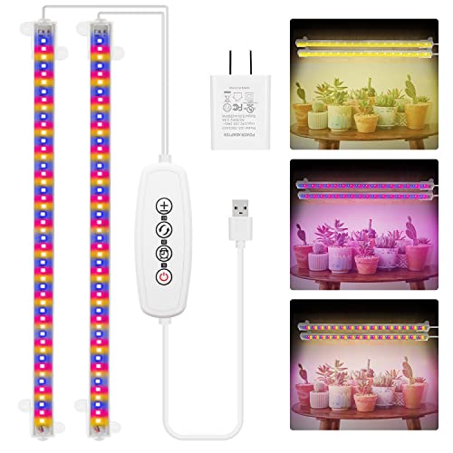 Mosthink Grow Lights for Indoor Plants, LED Grow Light Strips with Auto Timer