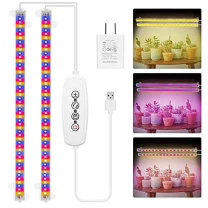 Mosthink Grow Lights for Indoor Plants, LED Grow Light Strips with Auto Timer