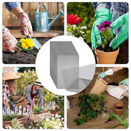 10PCS Flower Pot Hole Mesh Pad Drainage Screen Succulent Bonsai Mesh | Potting Mat Bonsai Mesh, Pots Substrate Barrier Plants Screen Mesh, Plant Pots Drainage Meshes, Preventing Soil Leakage