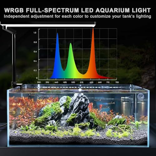 FZONE Solo Series Nano LED Aquarium Light, Full Spectrum and Dimmable, App-Controlled, for Freshwater and Planted Tanks - color: White-Fresh