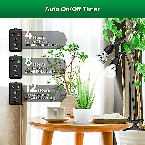 SANSI LED Grow Lights for Indoor Plants, Lifetime Free Bulb Replacement, 300W Full Spectrum+20W(5W*4) Puck Grow Lights for Indoor Plants