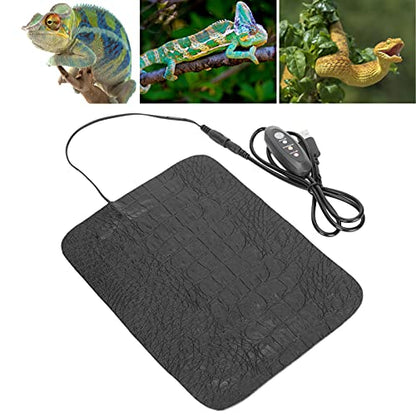 Tiiyee Reptile Heat Pad, Under Tank Terrarium Heating Mat Hermit Crab Heater Non Adhesive with Temperature Adjustment for Small Animals Turtle Tortoise Snakes Lizard Frog Gecko Amphibians Plant Warmer