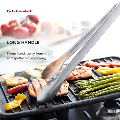 KitchenAid Stainless Steel Long Tongs, 14 Inch - color: Stainless Steel, size: 14 Inches