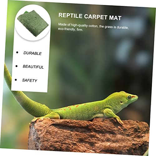 2pcs Reptile Carpet Mat Imitation Moss Bedding for Turtles Snakes and Lizards Breathable and Easy to Clean Terrarium Liner for Comfortable Habitat