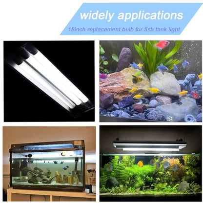 Flyercatch 18'' Full Spectrum Daylight 15Watt Aquarium and Plant Light Bulb,Bright White 6500k Fish Tank Fluorescent Tube, Ra83+ High Color Rendering Index