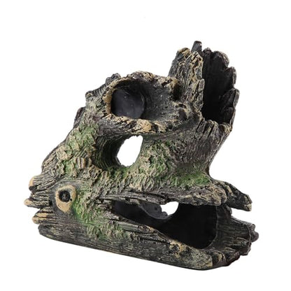 Aquarium Driftwood Decoration Artificial Resin Tree Trunk for Fish Tank Ornaments, Terrarium Vivarium Reptile Cave Hide Aquatic Decoration (ST-004C) - size: ST-004C