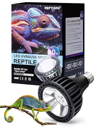 LED UVB Light for Reptiles, 10 Watts, 5.0 UVB | LED UVA UVB Lamp, For Bearded Dragon Lizard Gecko Snake Turtle, Sufficient UVB Exposure, Tropical & Desert Reptiles - color: Uvb 5.0, size: 10 Watts