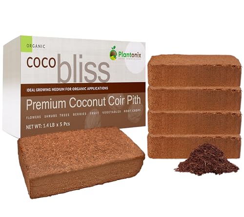 Coco Coir 650gm Bricks (5-Pack) - Organic Coco Coir for Plants & Gardening - OMRI-Listed Cocopeat for Garden Soil, Seed Starter Soil, & Mulch - Organic Coconut Bricks - Coconut Fiber Potting Mix - color: Coco Coir 650gm (5 Bricks)