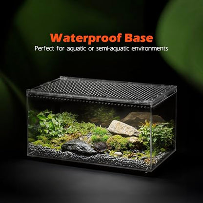 AZV Escape Proof Tarantula Enclosure,Polycarbonate Hermit Crabs Tank Large | Reptile Cage with Magnetic Lid,Ventilated Spider Terrarium,360° Clear View,Easy Clean Isopod Habitat for Gecko,Frogs,Insects - size: Large(11.81*7.87*5.90inch)