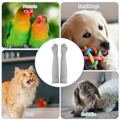 Cat Gloves Bite Proof, Cat Grooming Supplies, 15.74 in Cat Mittens to Prevent Scratching, Extra-Long Durable Bite Resistant Gloves, Bite Proof Gloves for Pet Grooming, Nail Trimming & Arm Protection