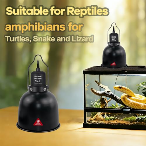 5.5in Deep Dome Reptile Light Fixture 150w,Dome Reptile Heat Lamp Fixture 150w with Switches Fit for Reptile Heat Bulb uvb，Reptile Heat Lamp Domee 150 for Amphibian Reptilee for Turtles - style: 5.5inch Deep Dome