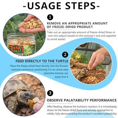 Freeze-Dried Chicken, Duck & Fish for Turtle Treats | 3 oz Canister of Aquatic Turtle Food | Protein Rich Diet for Red Eared Sliders, Box Turtles & Aquatic Pets (3 oz)