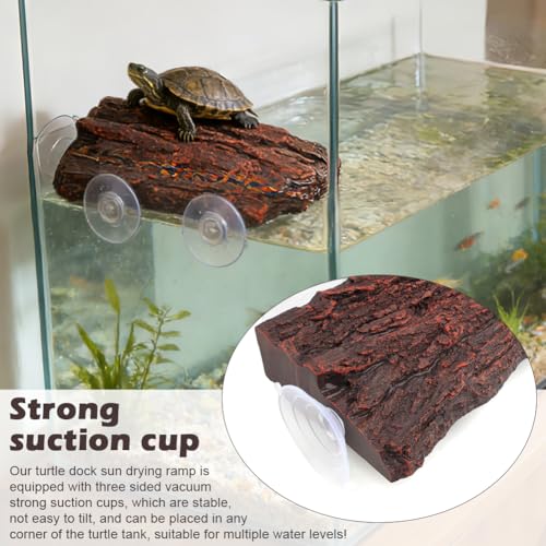 Turtle Basking Platform, Dock Resting Terrace Stone Aquarium Ornament Rock Landscaping Decoration, Climbing Ramp Shale Reptiles Dock for Small Reptile Frog Terrapin