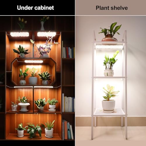 FRGROW 5Pack Flat Grow Lights for Indoor Plants, Seed Starting, Veg, 4/8/12/16/20H Timer, Light and Thin 50W Grow Lights for Under Cabinet Plant/Shelves, Two Connection Modes, Quick Installation - size: XLZB-5Pack-50W