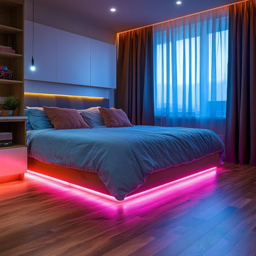 LED Strip Lights 24V COB Pink Dimmable LED Lighting 16.4ft (Kit) | Bright, Dotless High Density 7.2/m, 8mm Width Cuttable Flexible, Home DIY Commercial Decoration - color: Pink (Kit)