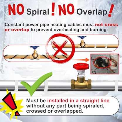 HEATIT Pipe Wrap Heat Tape - Efficient Pipe Freeze Protection, Trusted Performance, CSA & ETL Certified Pipe Heat Tape, Keeps Pipes Ice-Free, Reliable Choice, Hassle-Free,HISD 80ft, 7w/ft, 120V - style: 80 Feet