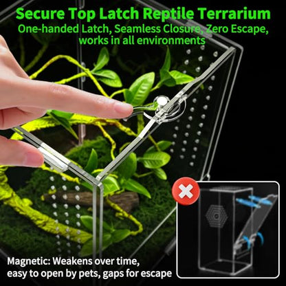 Jumping Spiders Enclosure Kit Acrylic Reptile Tarantula Enclosure Praying Mantis Habitat, Arboreal Tarantula Cribs Spider House,Critter keeper,Snail Cage,Butterfly Cage,frog terrarium(5.9"x5.9"x9.84") - size: M(5.9"x5.9"x9.84")