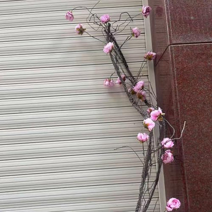 (2pcs) Flexible 118 inch Large Flexible Artificial Tree Fall Vines Twine Wood Branches with Peony Flowers Garland Twig Reptile Climbing Fake Plants for Wedding Arch Christmas Wall Door Hanging - color: Rose Vine