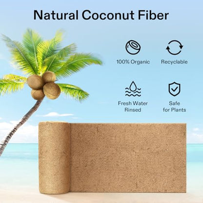 VIVOSUN Coco Coir Liner 12x80 in, 100% Natural Coconut Fiber Mat, Thickened Coco Liner Roll for Planters, Hanging Baskets, Garden Decoration, DIY Crafts, Pet Pads & Reptile Carpet (Pack of 2) - size: 12"W x 80"L (Pack of 2)