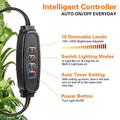 Grow Light Strip Waterproof Grow Lights for Indoor Plants Full Spectrum Plant Grow Lights Indoor with Auto ON/Off Timer White Red 120 LEDs Sunlike Grow Lamp for Plant Light for Indoor Plants (1)
