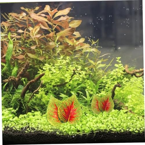 PRETYZOOM 4pcs Aquarium Decoration Artificial Purple Perilla Leaf Plant with Suction Cups Fish Tank Supplies Climbing Pet Fake Plants for Reptile Terrariums and Aquarium Landscaping