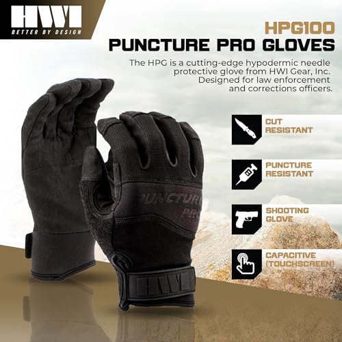 HWI Gear HPG100 Puncture Pro Duty Glove Cut-Resistant, Hypodermic Needle Protective, Touchscreen Capable - size: 3X-Large