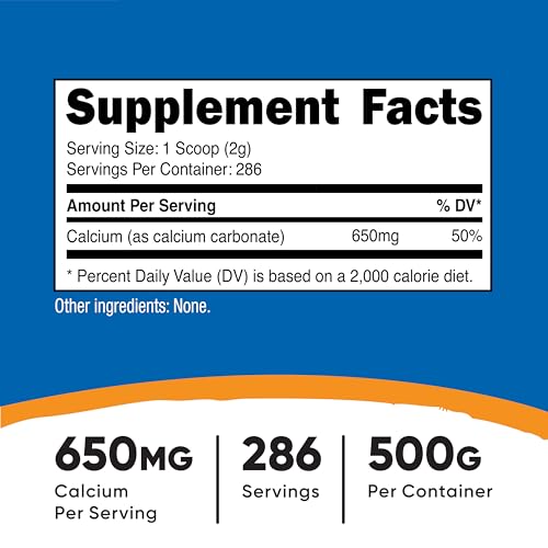 Nutricost Calcium Carbonate Powder 500 Grams - size: 17.64 Ounce (Pack of 1)