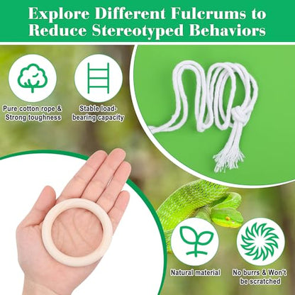Snake Climbing Vines with Reptile Plants Kit, Handcrafted Jungle Vines, Snake Enclosure Accessories for Ball Pythons, Corn Snakes, Bearded Dragon, Chameleon, Lizard, Snake Enrichment Toys