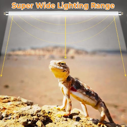 2 Pack T5 HO 10.0 UVB Reptile Bulb 24W, 22-Inch UVA UVB Light for Reptiles, Fluorescent Lamp Tube for Bearded Dragons, Turtles, Chameleons, Lizards, Tropical Desert UVB Lighting - size: 24W-22 Inch-T5 Bulb-2 Pack