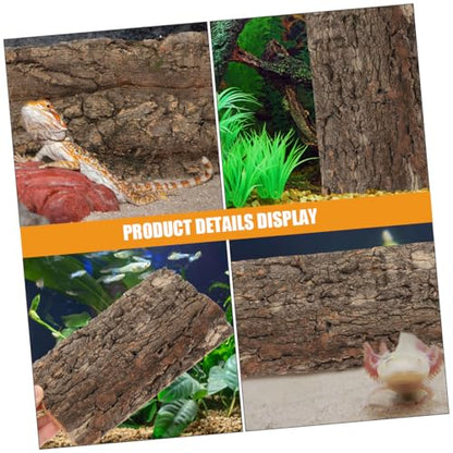 BESPORTBLE 3pcs Natural Reptile Bark Background Panels for Fish Tank and Terrarium Decor Cork Bark Material Safe Habitat for Lizards Snakes and Amphibians