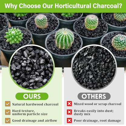 Legigo 8QT All Natural Horticultural Charcoal- Activated Hardwood Plant Charcoal for Soil Amendment, Conditioning Bonsai Soil, Succulent Soil, Terrarium Supplies, Indoor Plant Potting Soil - color: 8 QT
