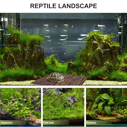 Aquarium Background Board 3D Emulation Oak Bark Landscaping Panel Ultra-Thin Pu Material for Fish Tanks and Reptile Terrariums