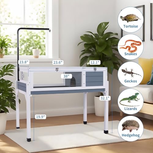 FunXplore Tortoise Habitat Enclosure House Turtle Cage Indoor Reptile for Small Animals Lizards