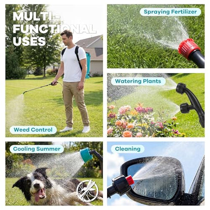 4.23 Gallon Battery Powered Backpack Sprayer, 0-65 PSI Adjustable Pressure, Electric Sprayer with 5 Nozzles and 1 Wands, 18V 2Ah Battery, Wide Mouth Lid for Weeding, Spraying - size: 4.23 Gal