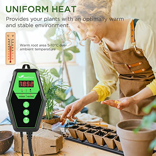 3.5" x 21" MET Certified Seedling Heat Mat and Digital Thermostat Combo Set - size: 1 Pack-3.5" X 21"