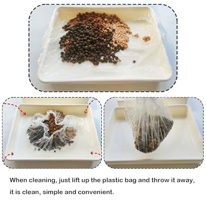 Disposable Small Animal Cage Liners, Rabbit Litter Box Lines Pet Tray Liner Bags Guinea Pig Cage Toilet Plastic Film for Bird Hamster Chinchilla Hedgehog (50 PCS, 30'')