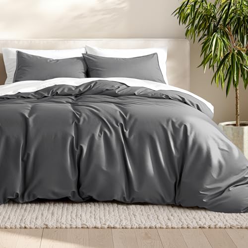 Bare Home Bedding Duvet Cover Queen Size - Premium 1800 Super Soft Duvet Covers Collection - Lightweight, Cooling Duvet Cover - Soft Breathable Bedding (Queen, Grey) - color: 04 - Grey (No Comforter), size: Queen